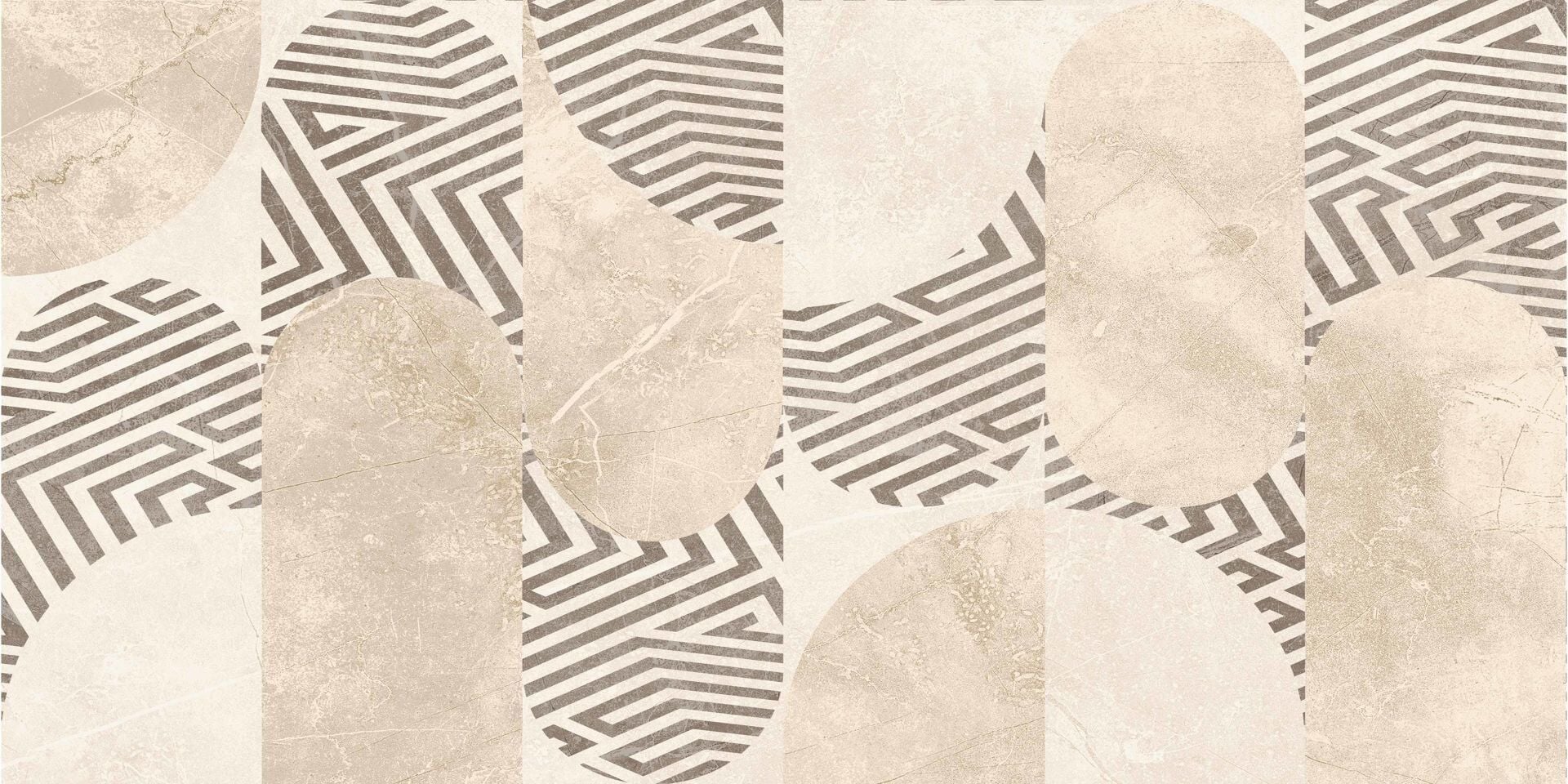 300X600 ALVA PUZZLE KAHVE DEKOR K:8 - Numune