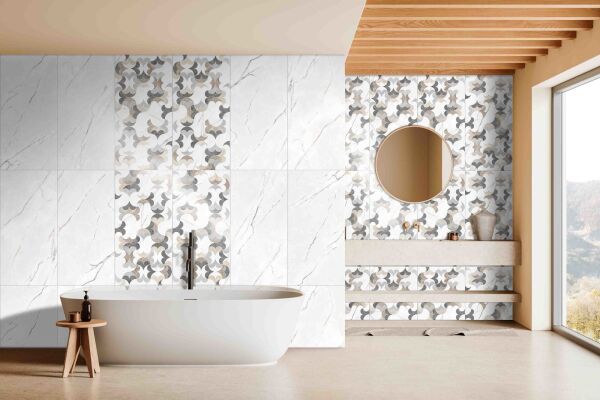 600X1200 NORFOLK SATEN MAT BEYAZ REK. K:8 - Numune