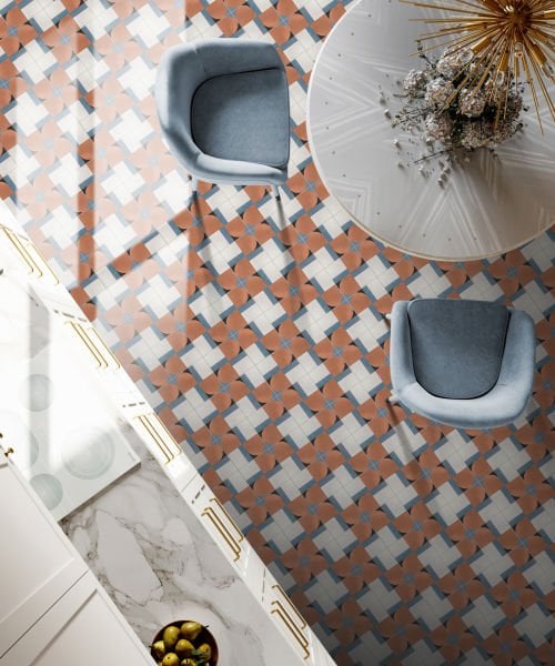 200X200 CLOVER CORAL MAT K:10