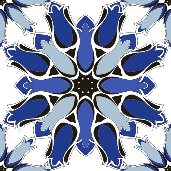 200X200 SILKWAY MAT MAVI K:10